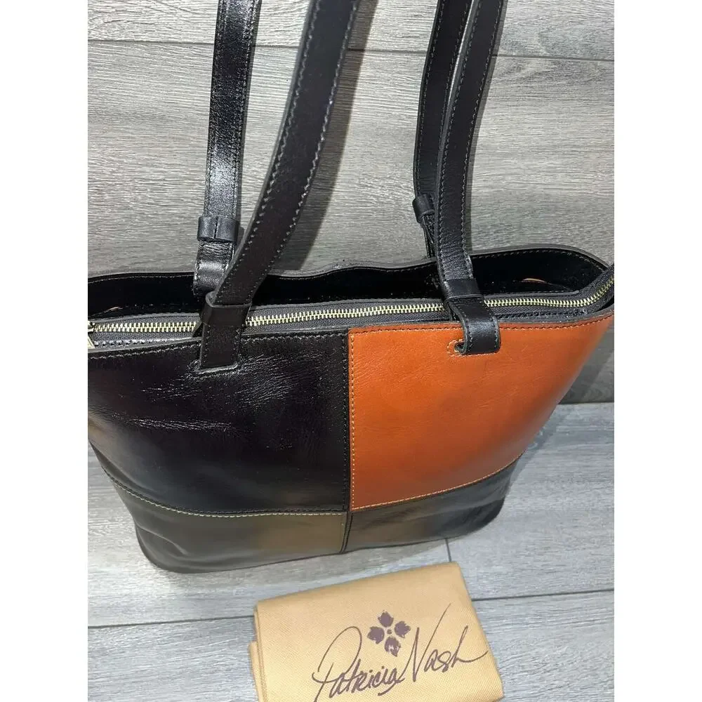 Patricia Nash Distressed Vintage Leather Braden Tote Color Black Bag A552409